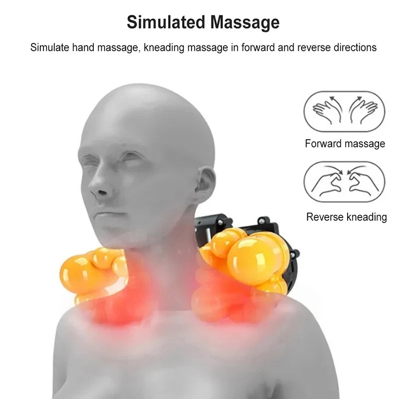 Masseur Cervical Chauffant Infrarouge – Coussin de Massage Shiatsu Nuque, Dos & Épaules