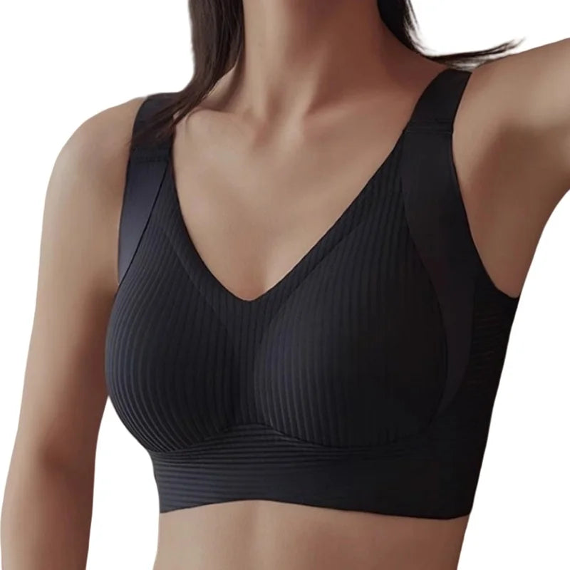 Soutien-Gorge Push-Up Sans Armature – Rembourré, Col V, Grande Taille