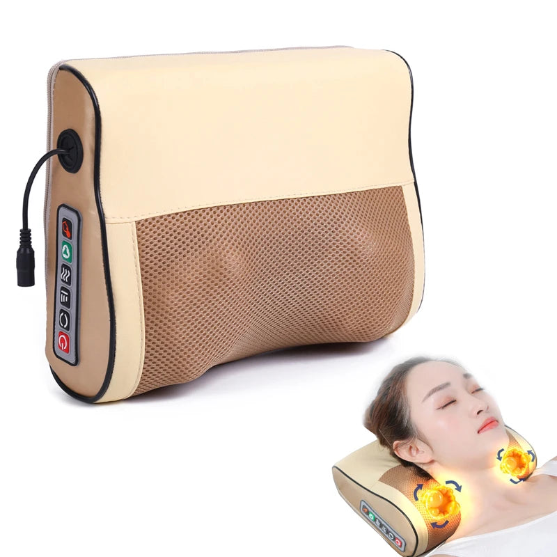 Masseur Cervical Infrarouge Chauffant – Coussin de Massage Électrique Nuque, Épaules & Dos