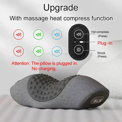 Oreiller Cervical Chauffant – Étirement, Vibration & Soutien Nuque