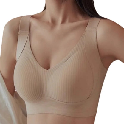 Soutien-Gorge Push-Up Sans Armature – Rembourré, Col V, Grande Taille
