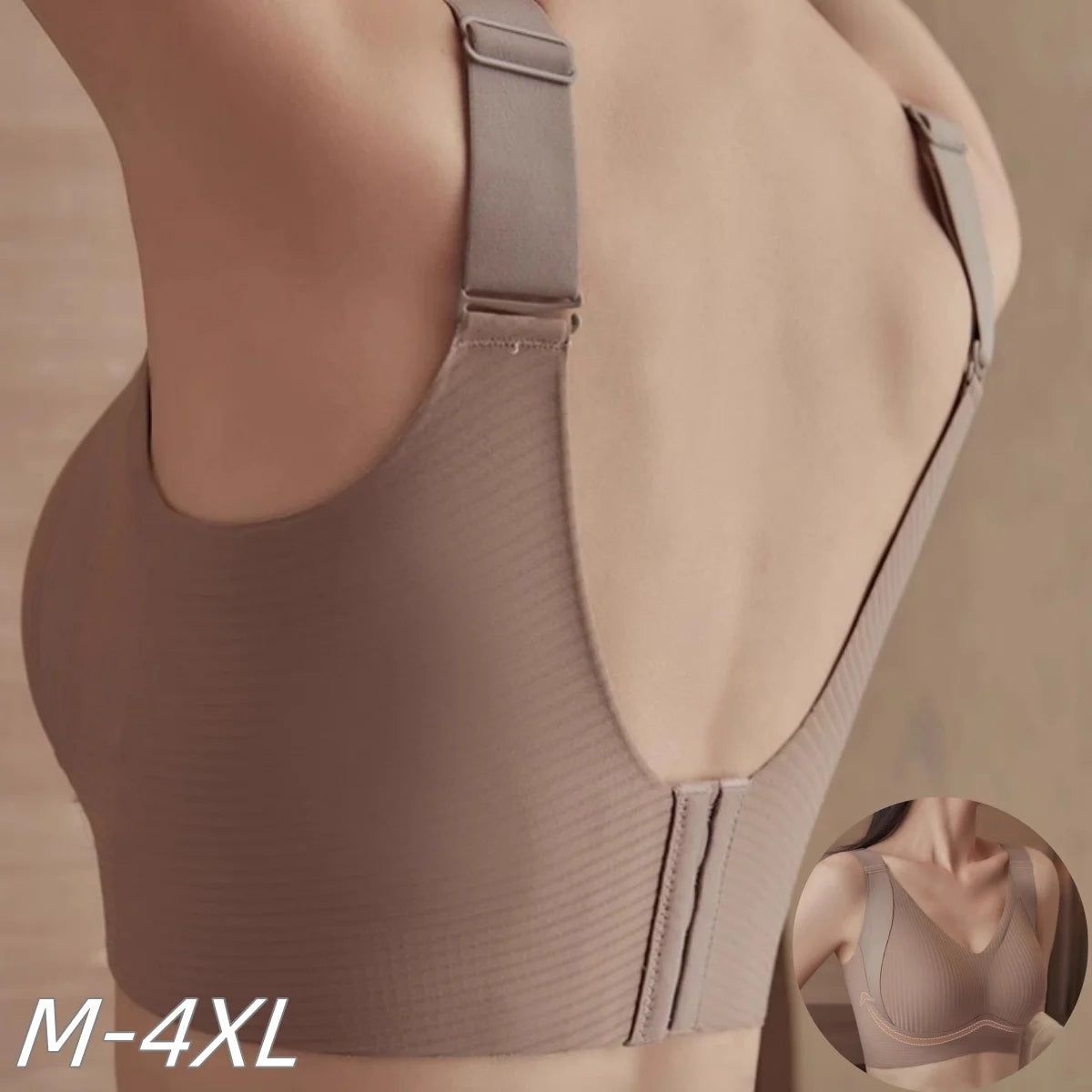 Lot de 3 Soutiens-Gorge Push-Up Sans Armatures – Côtelés, Grande Taille M à 4XL