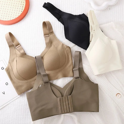 Soutien-Gorge Push-Up Sans Armature – Rembourré, Col V, Grande Taille