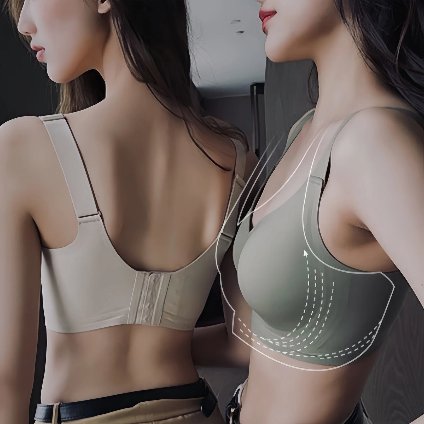Soutien-gorge Push-Up Bretelles Larges Sans Armatures – Maintien & Confort Grande Taille