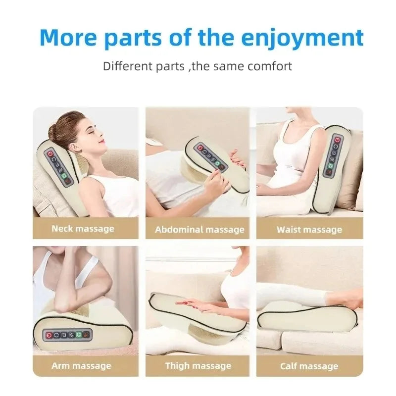 Masseur Cervical Chauffant Infrarouge – Coussin de Massage Shiatsu Nuque, Dos & Épaules